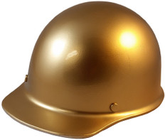 MSA Skullgard Cap Style With Ratchet Suspension Gold ~ Oblique View