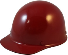 MSA Skullgard Cap Style With Ratchet Suspension Maroon ~ Oblique View