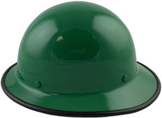 MSA Skullgard Full Brim Hard Hat with FasTrac III Ratchet Liner - Green ~ Front View