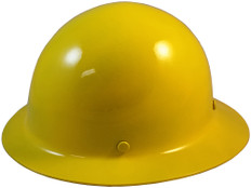 MSA Skullgard Full Brim Hard Hat with FasTrac III Ratchet Liner - Yellow ~ Oblique View
