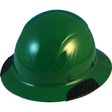 DAX Actual Carbon Fiber Full Brim Hardhat - Green - Oblique View