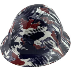 American Digital Camo Hydrographic FULL BRIM Hardhats - Ratchet Suspension - Oblique View