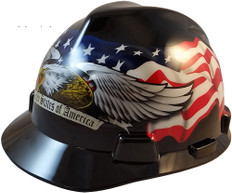 MSA V-Gard Cap Style Patriotic Hard Hat American Pride cap style hard hats - Oblique View