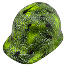 Spider Web Design Cap Style Hydro Dipped Hard Hats
Left Side Oblique View