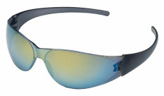 MCR Crews Checkmate Safety Eyewear with Rainbow Mirror Lens ~ Oblique View