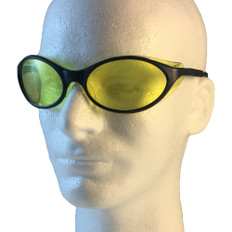 Uvex Bandit Safety Eyewear Blue Frame with Amber Lens ~ Oblique View