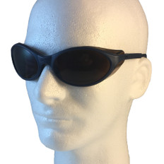 Uvex Bandit Safety Eyewear Blue Frame with Espresso Lens ~ Oblique View