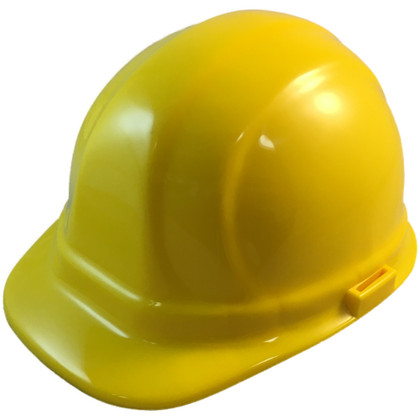 ERB  Omega II Cap Style Safety Hardhats With Pin-Lock Liners - Yellow ~ Oblique View