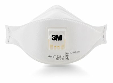 3M #9211 Plus Series Flat Fold n95 Safety Masks with Valve (10 per box) 