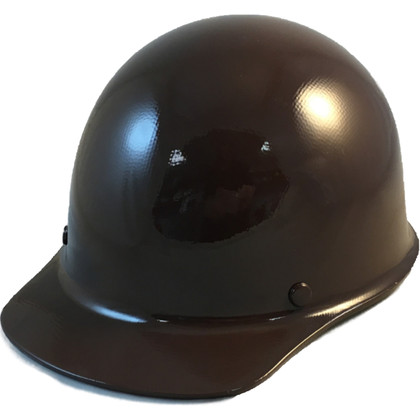 MSA Skullgard Cap Style With Ratchet Suspension Brown ~ Oblique View