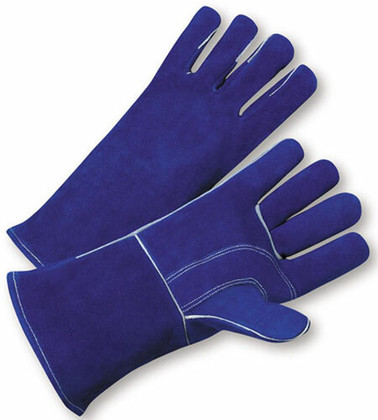 Westchester #945 Welding Leather Work Safety Gloves with Blue Leather & Kevlar Fiber Stitches (SINGLE PAIR)