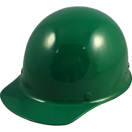 MSA Skullgard (LARGE SHELL) Cap Style Hard Hats with STAZ ON Liner - Green ~ Oblique View
