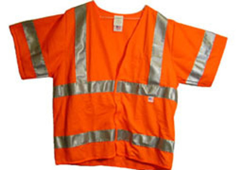 Radians Arc Flame Resistant Orange Sleeved, Class 3 Vest - Silver Stripes