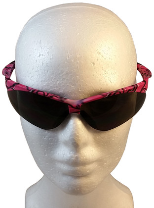 ERB#15342 Annie Safety Glasses with Pink Camo Design and Smoke Lens
