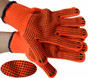 Westchester String Knit Cotton Work Safety Gloves with Black Dots on Both Sides - Orange ~ General Appearance