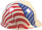 MSA V-Gard with Dual American Flag Safety Hardhats ~ Right Side View