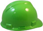 MSA  V-Gard Cap Style Safety Hardhats with Fas-Trac III Liners - Lime Green ~ Right Side View