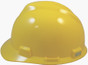 MSA V-Gard Cap Style Safety Hardhats with Fas-Trac III Liners - Yellow ~ Right Side View