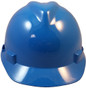 MSA V-Gard Cap Style Safety Hardhats with Staz-On Liners - Blue ~ Front View