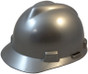 MSA  V-Gard Cap Style Safety Hardhats with Staz-On Liners - Silver ~ Oblique View