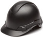 Pyramex RIDGELINE Cap Style Safety Hardhats with 6 Point RATCHET Liners - Black Graphite Pattern~ Oblique View

