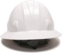 Pyramex  4 Point Full Brim Style Hardhats with RATCHET Liners - White ~ Back View