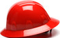 Pyramex 4 Point Full Brim Style Hardhats with RATCHET Liners - Red ~ Left Side View