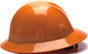 Pyramex  4 Point Full Brim Style Hardhats With RATCHET Suspension Orange ~ Left Side View