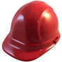 ERB-Omega II Cap Style Safety Hardhats With Ratchet Liners - Red ~ Oblique View