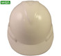 MSA Vangard II Helmet White with Ratchet Liners White ~ Front View