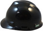 MSA V-Gard Cap Style Safety Hardhats with Fas-Trac III Liners - Black ~ Left Side View