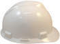 MSA  V-Gard Cap Style Safety Hardhats with One Touch Liners - White  ~ Right Side View