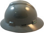 MSA V-Gard Full Brim Safety Hardhats with Fas-Trac III Liners - Gray ~ Left Side View