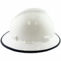 MSA  V-Gard Full Brim Safety Hardhats with One-Touch Liners - White with Edge ~ Right Side View