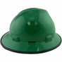 MSA V-Gard Full Brim Safety Hardhats with One-Touch Liners - Green with Edge ~ Right Side View