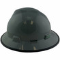 MSA  V-Gard Full Brim Safety Hardhats with One-Touch Liners - Gray with Edge ~ Left Side View