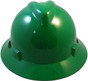 MSA V-Gard Full Brim Safety Hardhats with Staz-On Liners - Green
