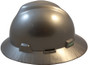 MSA V-Gard Full Brim Safety Hardhats with Staz-On Liners - Silver ~ Left Side View