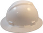 MSA #454733 V-Gard Full Brim Safety Hardhats with Staz On Liners - White