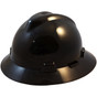 MSA V-Guard Full Brim Hard Hat One Touch Suspensions ~ Black
