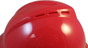 MSA #10034022 V-Gard Series 500 Vented Safety Hardhats with Ratchet Liners Red ~ Vent Detail