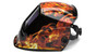 Pyramex Welding Helmet Auto Darkening with Flame Pattern - WHAM3030FL  ~ Left Side View