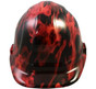 Burning Flames Small Skull Hydrographic CAP STYLE Hardhats - Ratchet Suspension ~ Front View