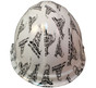 Don't Tread On Me White Hydrographic CAP STYLE Hardhats - Ratchet Suspension ~ Back View