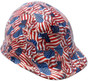 USA Wavy Flag Hydrographic CAP STYLE Hardhats - Ratchet Suspension ~ Oblique View