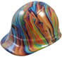Oil Spill Design Hydrographic CAP STYLE Hardhats - Ratchet Liner ~ Oblique View
