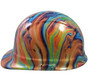Oil Spill Design Hydrographic CAP STYLE Hardhats - Ratchet Liner ~ Left Side View