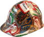 Beer Cans Hydrographic CAP STYLE Hardhats - Ratchet Liner ~ Oblique View