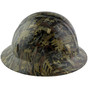 Oilfield Camo White Hydrographic FULL BRIM Hardhats - Ratchet Liner ~ Right Side View