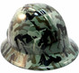 Camo Bootie Green Hydrographic FULL BRIM Hardhats - Ratchet Suspension - Front View